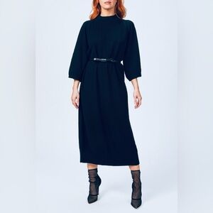 Mr. Mittens NEW Knitted Midi Sweater Dress In Navy Blue Size XS/S